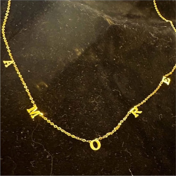 Jewelry - New 10K Solid Real Gold AMORE Love Necklace chain